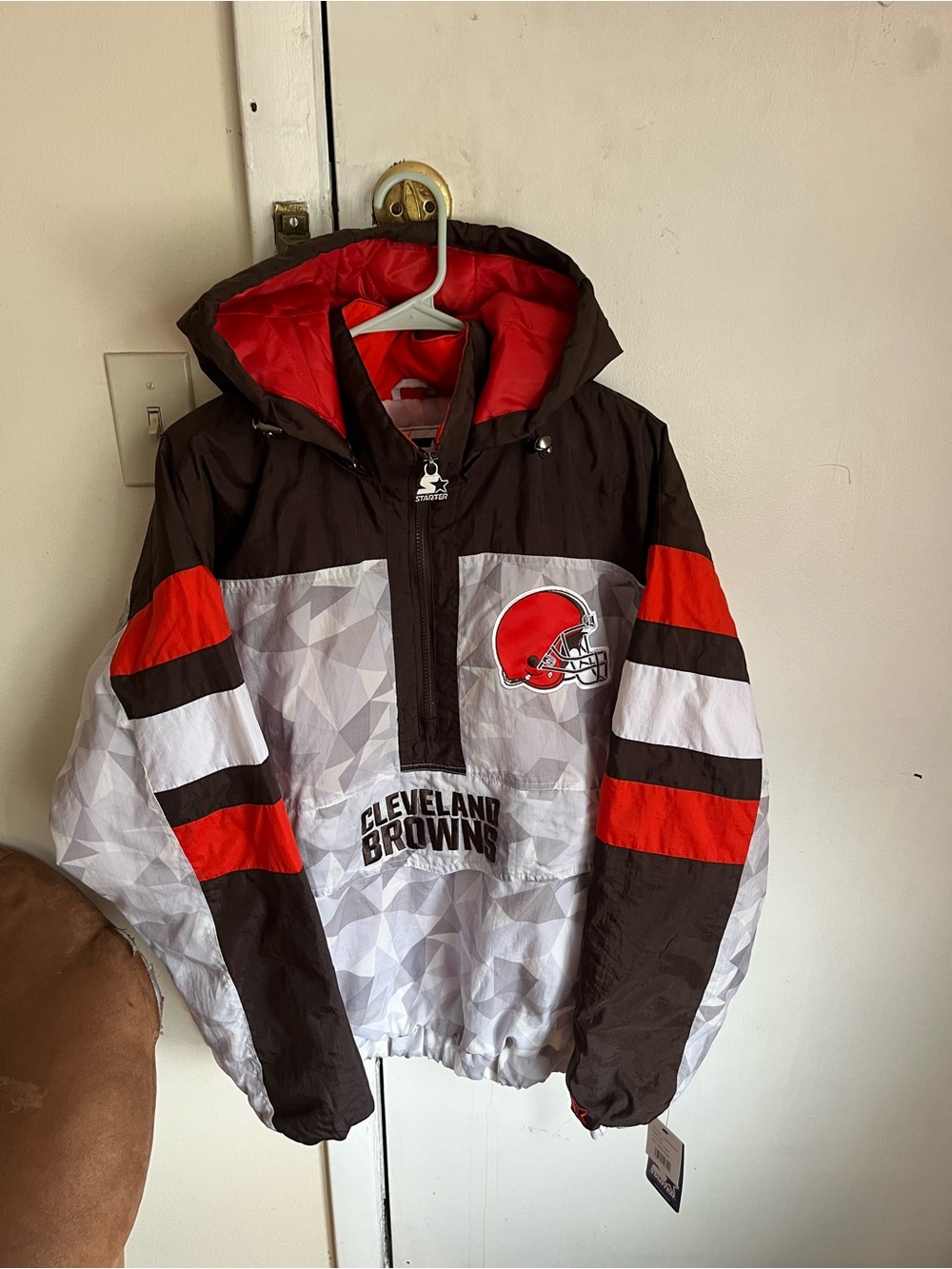 Cleveland Browns starter brand men’s NFL 1/2 zip winter jacket M